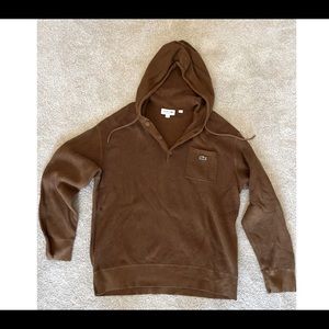 Lacoste waffleknit brown sweatshirt size 4 S/M
